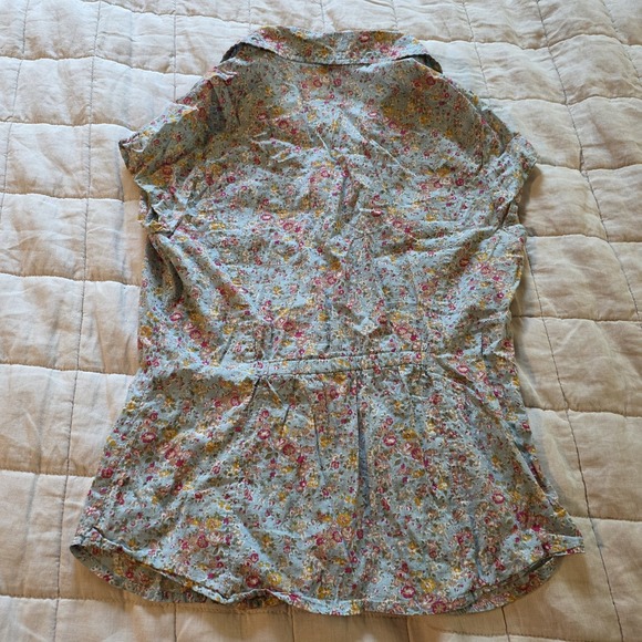 Timing Short Sleeve‎ Button Down Womens Medium Western Rodeo Floral Boho - Picture 2 of 7